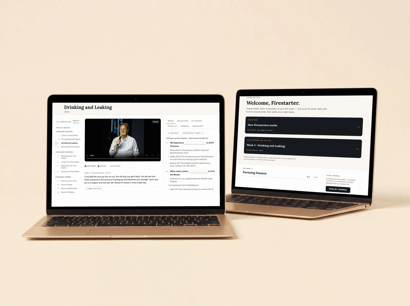 The Firestarters eCourse on screen